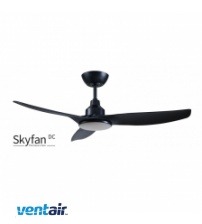 Ventair Skyfan DC Ceiling Fan 48" with Remote Control & Dimmable CCT Tri Colour LED Light - Black